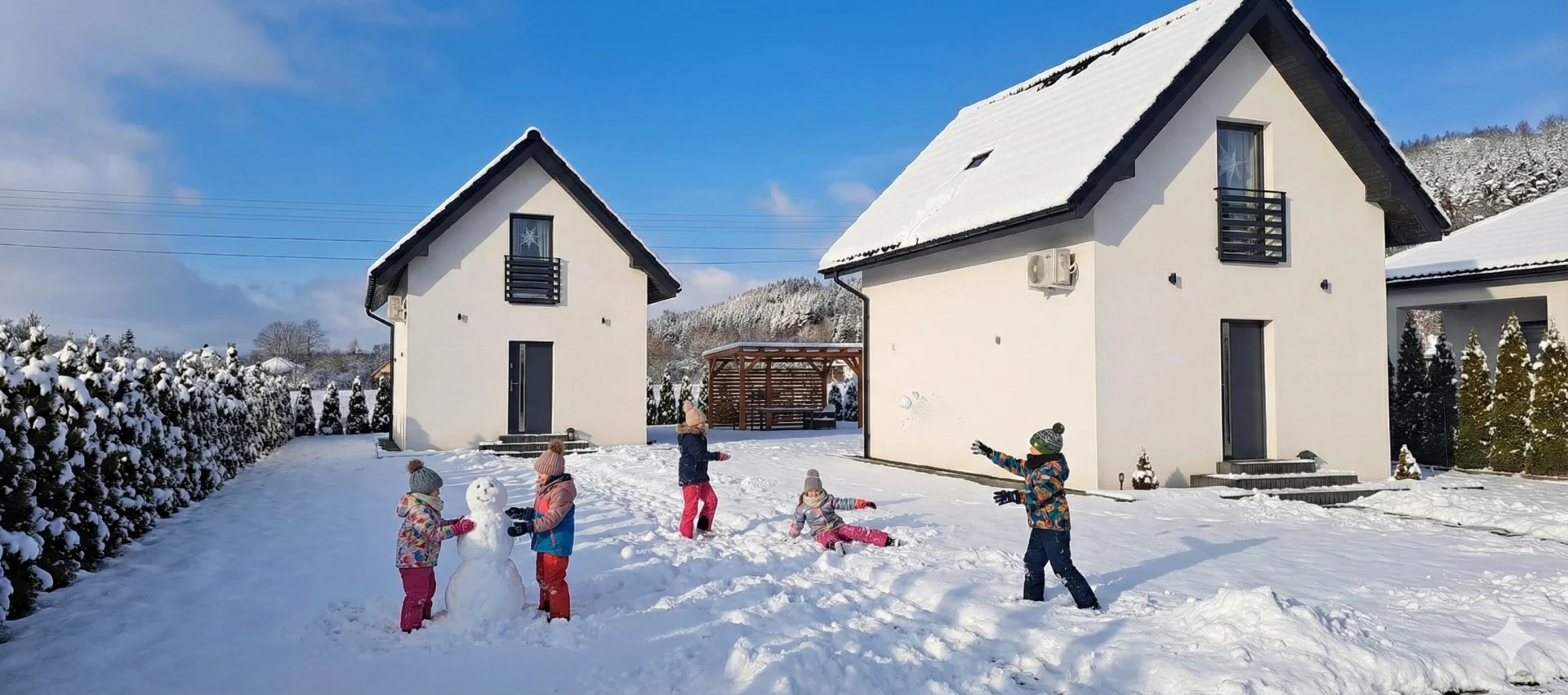 Domek pod Sosnową Górą 2, Zima, Śnieg, Narty, Noclegi Żelazno, Kotlina Kłodzka, Góry, Sudety, Wypoczynek