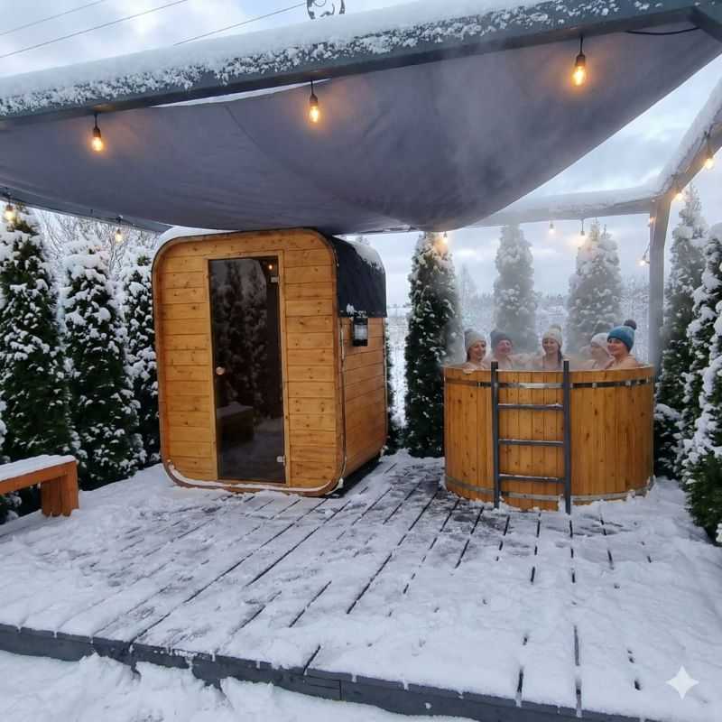 Prywatna sauna i gorąca balia w Domkach pod Sosnową Górą